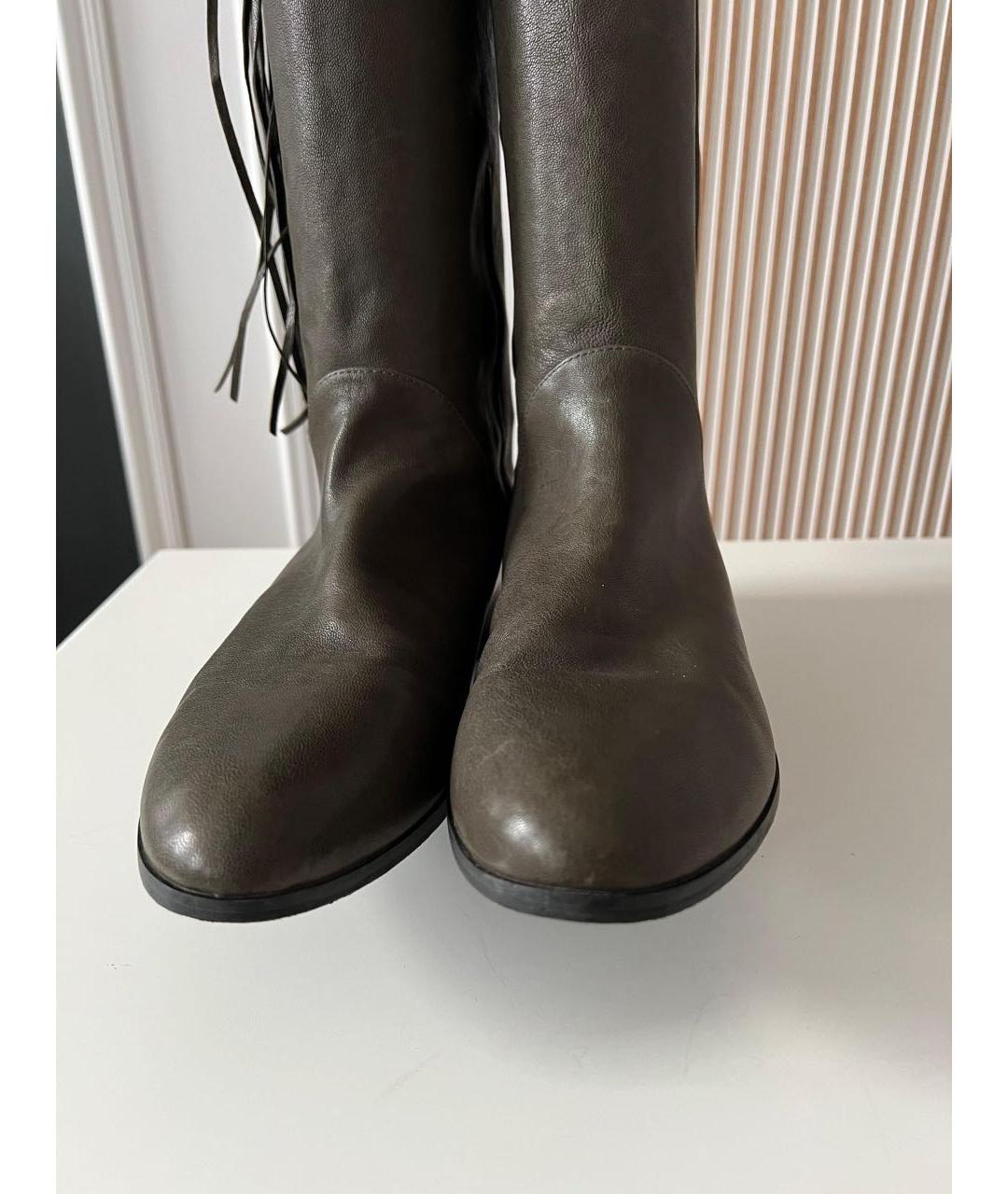 STUART WEITZMAN Коричневые кожаные ботфорты, фото 3