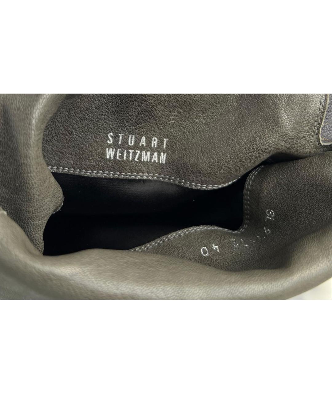 STUART WEITZMAN Коричневые кожаные ботфорты, фото 7