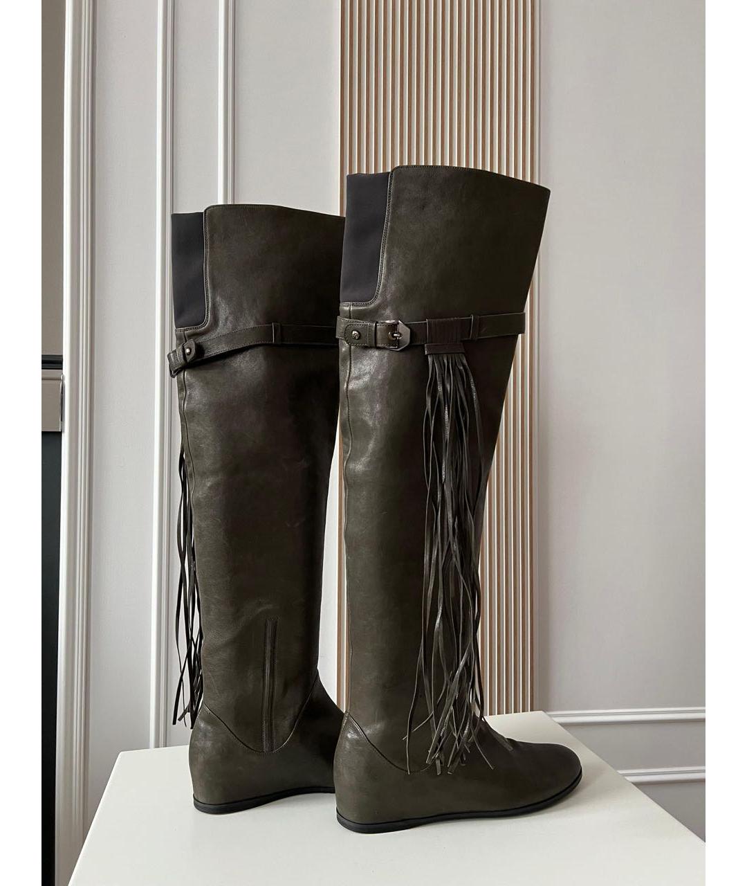 STUART WEITZMAN Коричневые кожаные ботфорты, фото 2