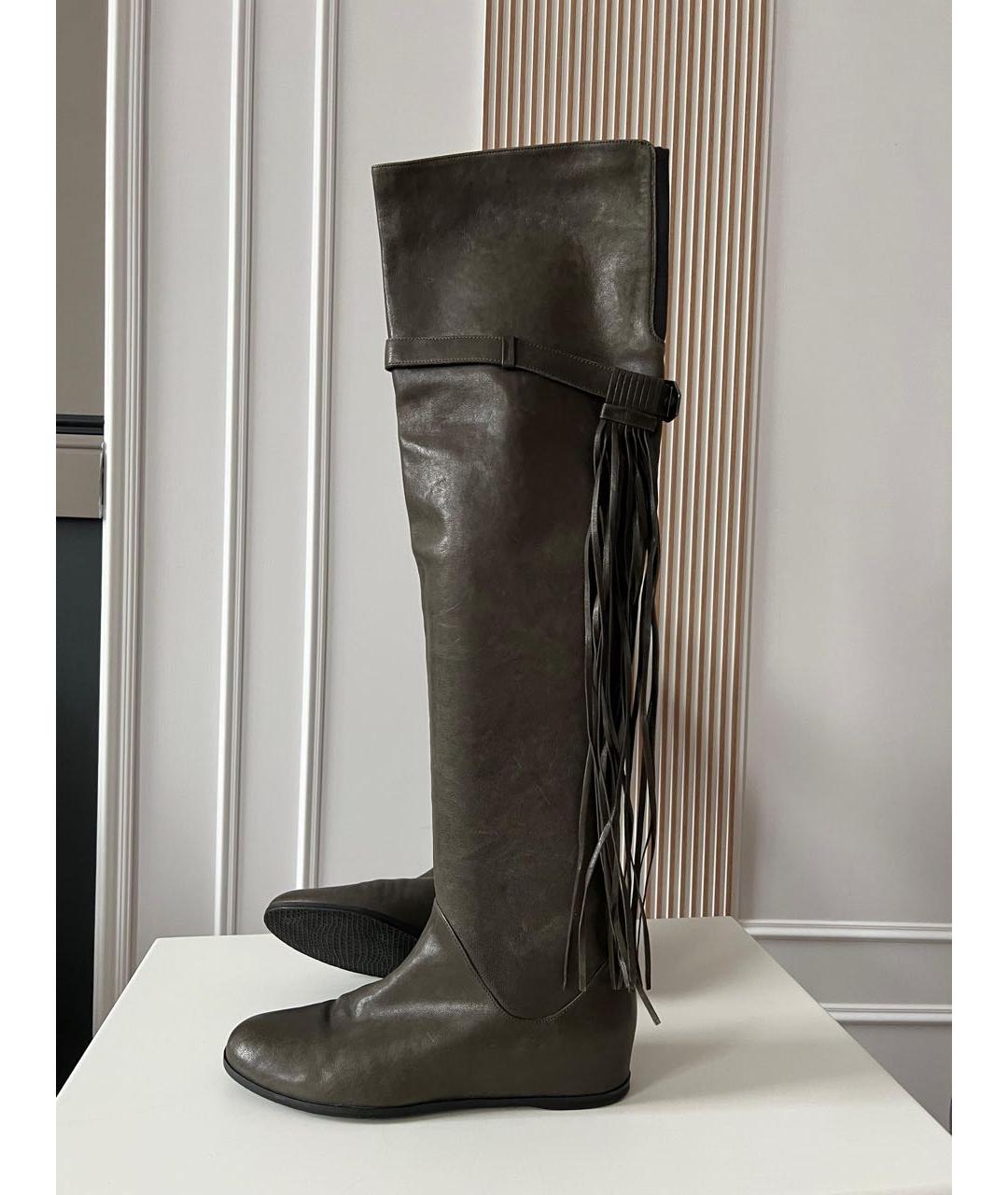 STUART WEITZMAN Коричневые кожаные ботфорты, фото 9