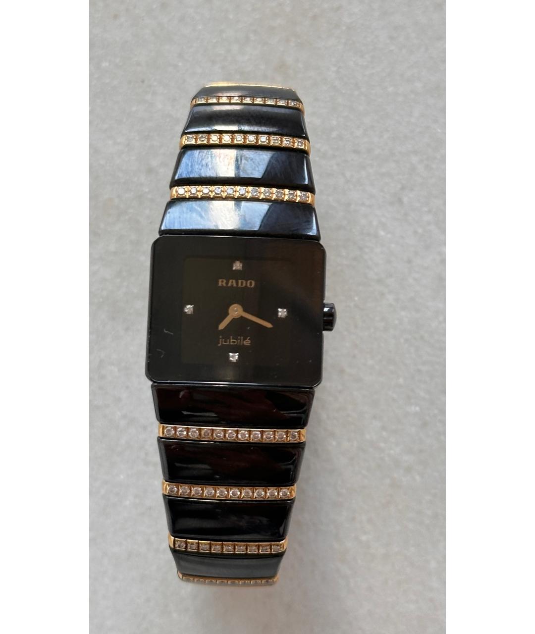 RADO Черные часы из желтого золота, фото 5