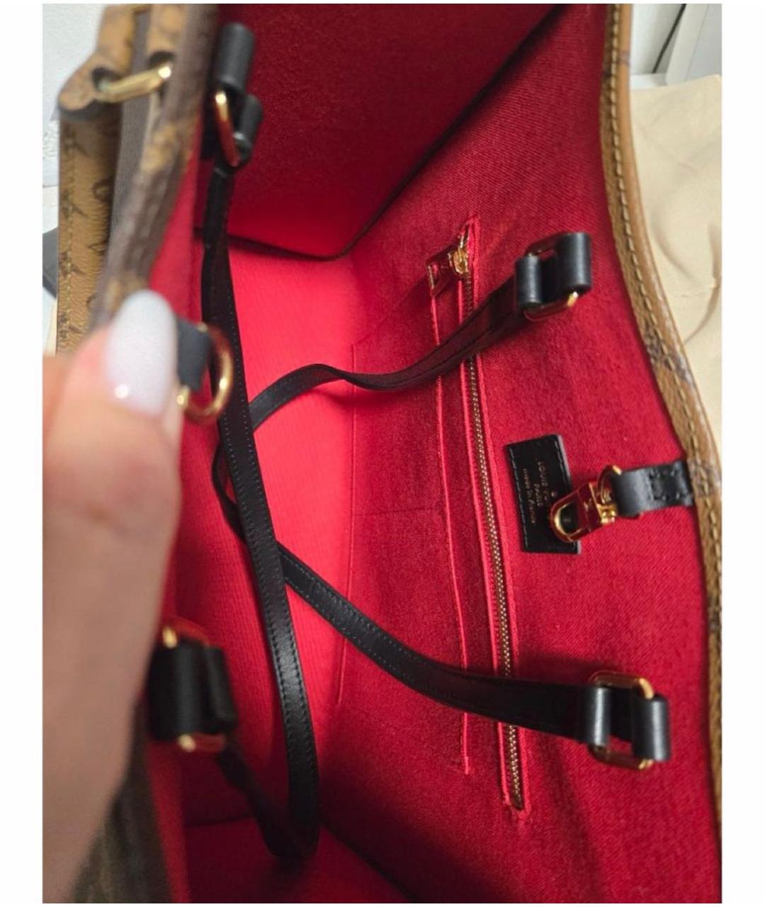 LOUIS VUITTON Коричневая сумка тоут из канвы, фото 6