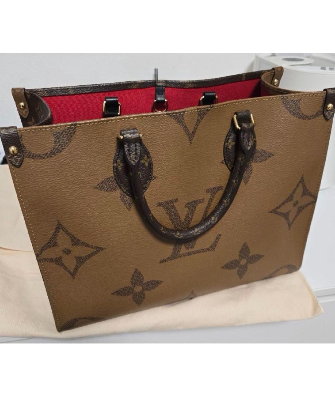 LOUIS VUITTON Коричневая сумка тоут из канвы, фото 2