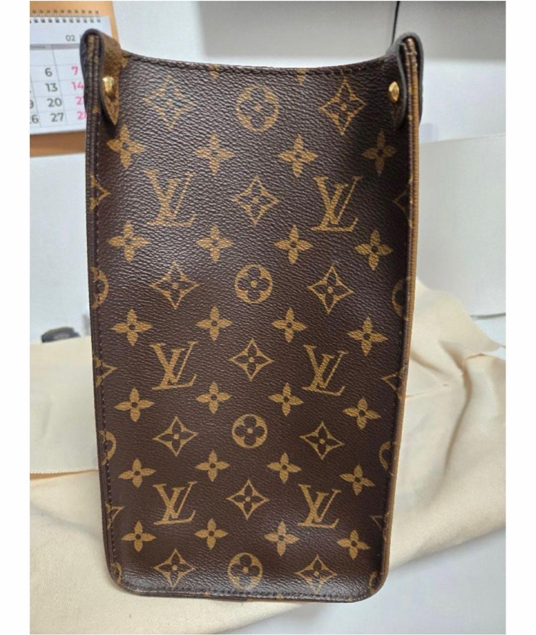 LOUIS VUITTON Коричневая сумка тоут из канвы, фото 5