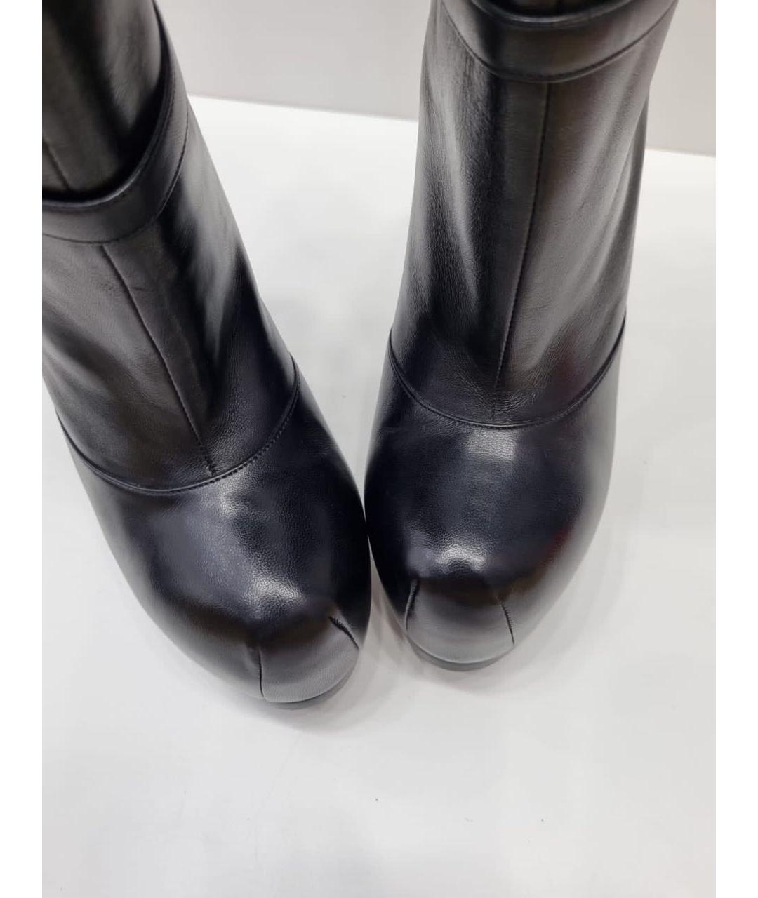SAINT LAURENT Черные кожаные полусапоги, фото 8