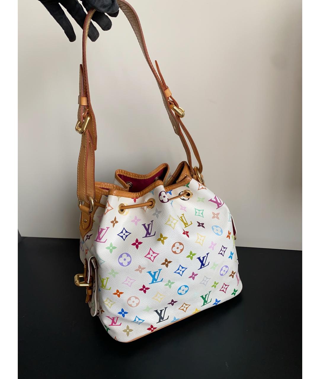LOUIS VUITTON Белая кожаная сумка через плечо, фото 3