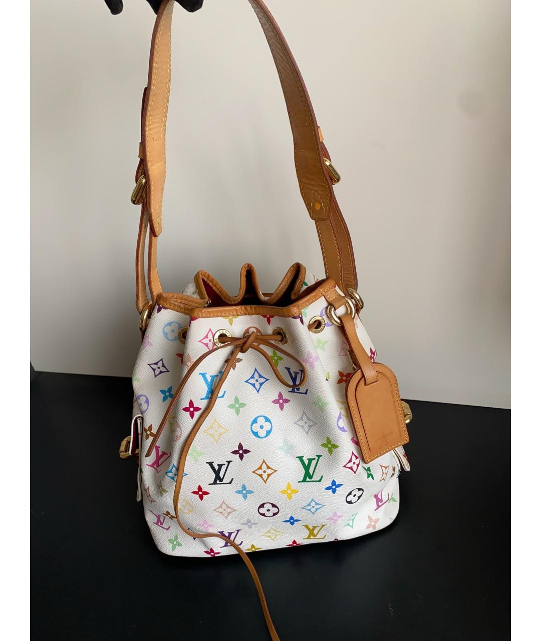 LOUIS VUITTON Белая кожаная сумка через плечо, фото 7