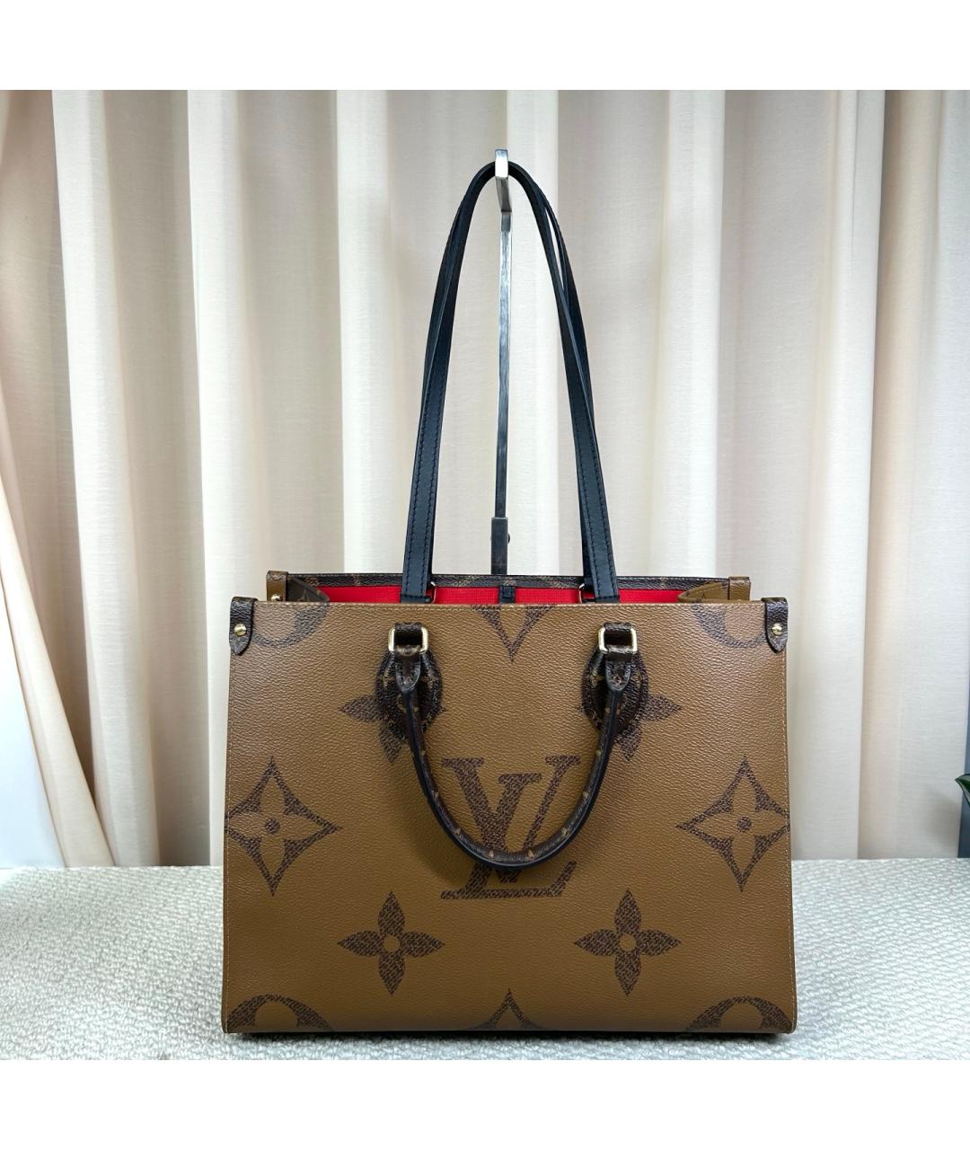 LOUIS VUITTON Коричневая сумка тоут из канвы, фото 7
