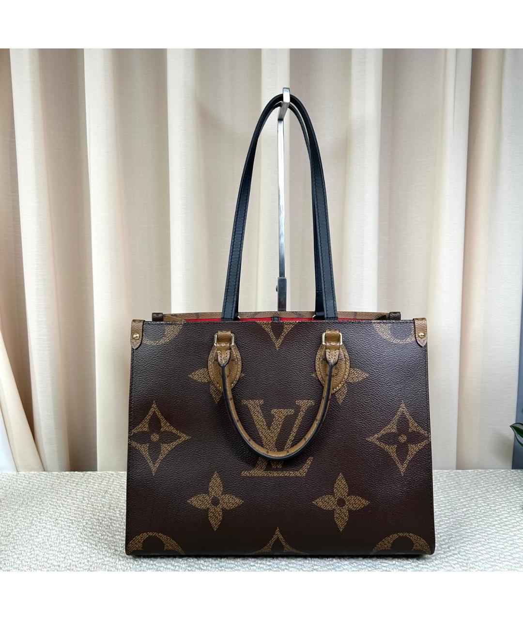 LOUIS VUITTON Коричневая сумка тоут из канвы, фото 3