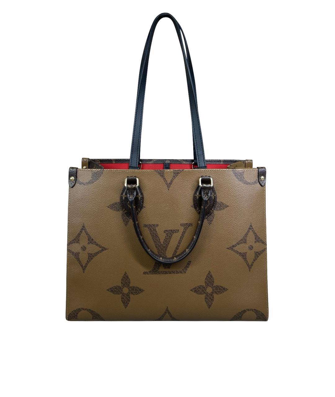 LOUIS VUITTON Коричневая сумка тоут из канвы, фото 1