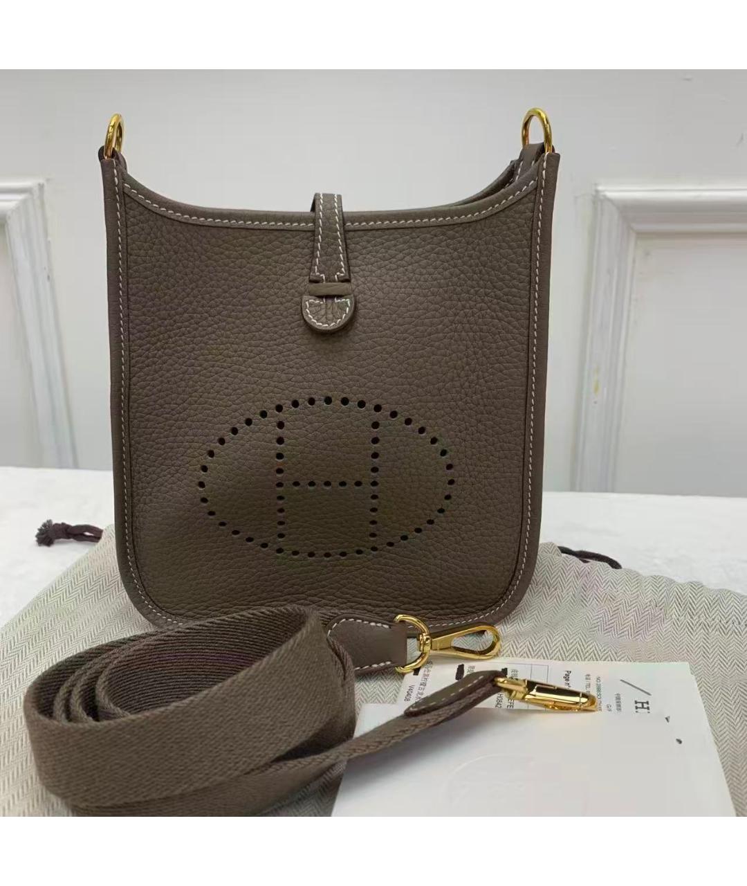 HERMES Коричневая кожаная сумка через плечо, фото 4