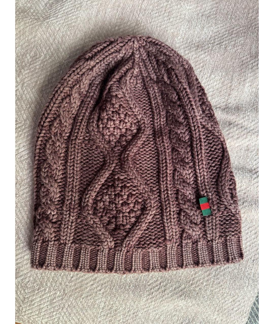 GUCCI Бордовая шерстяная шапка, фото 8