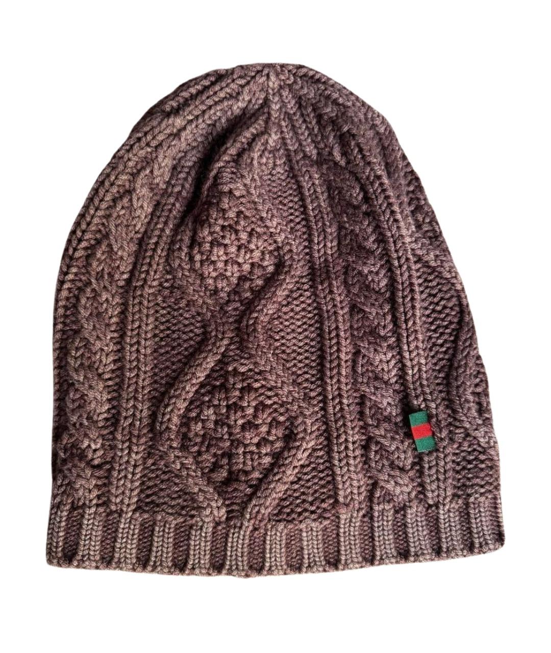 GUCCI Бордовая шерстяная шапка, фото 1