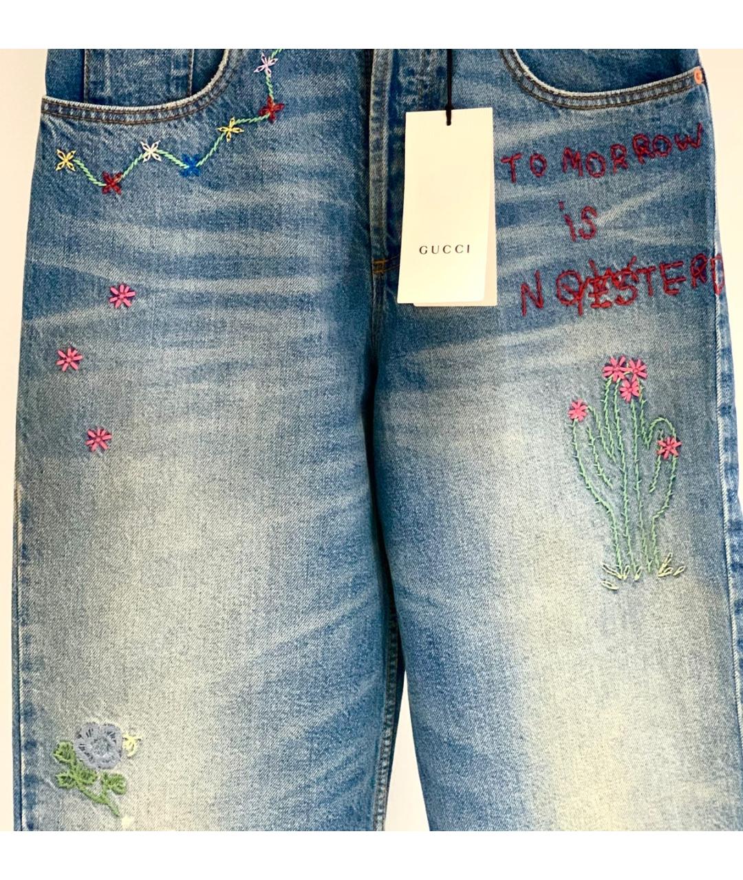 GUCCI Синие хлопковые джинсы клеш, фото 7