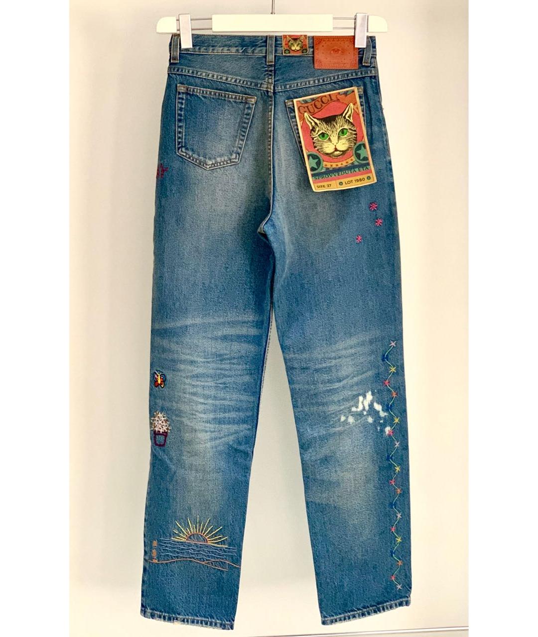 GUCCI Синие хлопковые джинсы клеш, фото 2