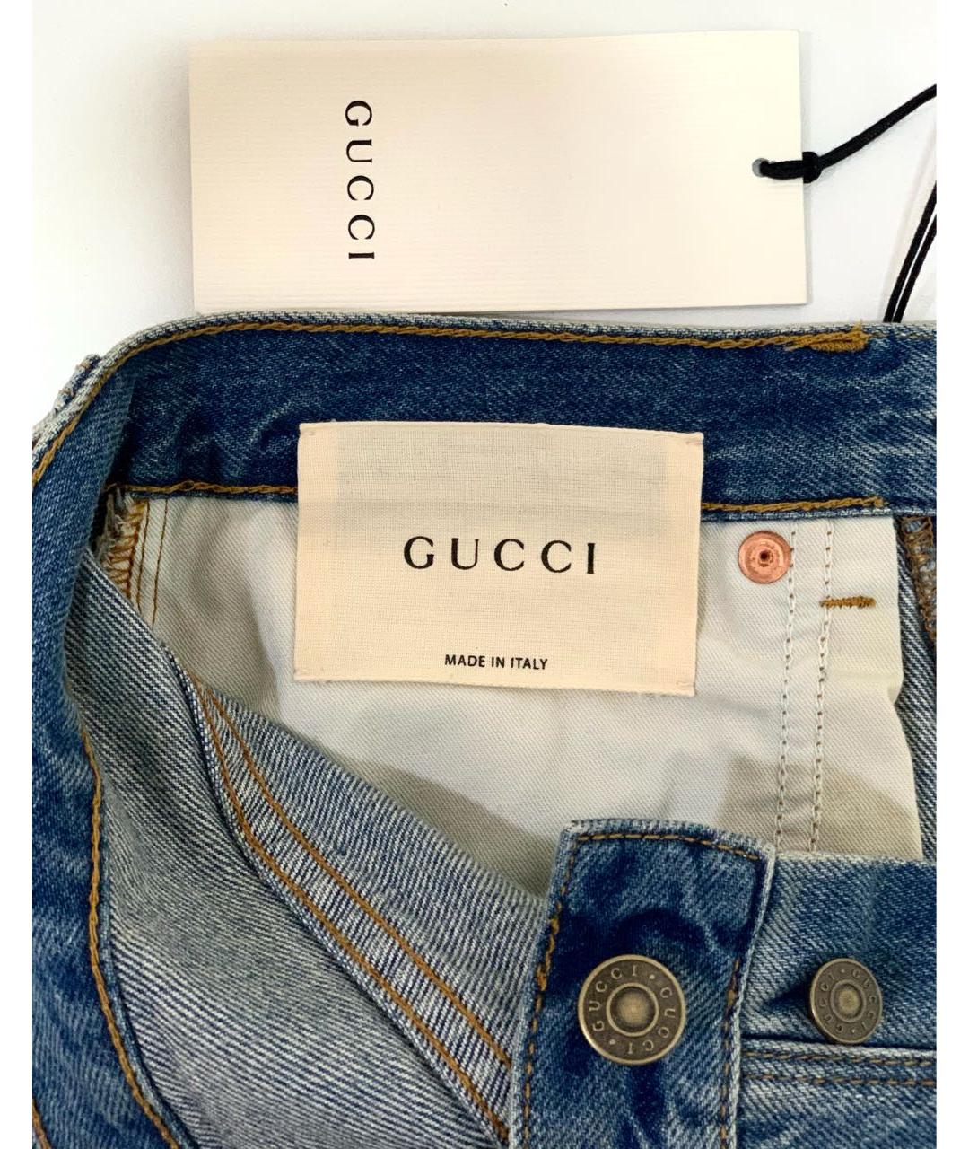 GUCCI Синие хлопковые джинсы клеш, фото 4