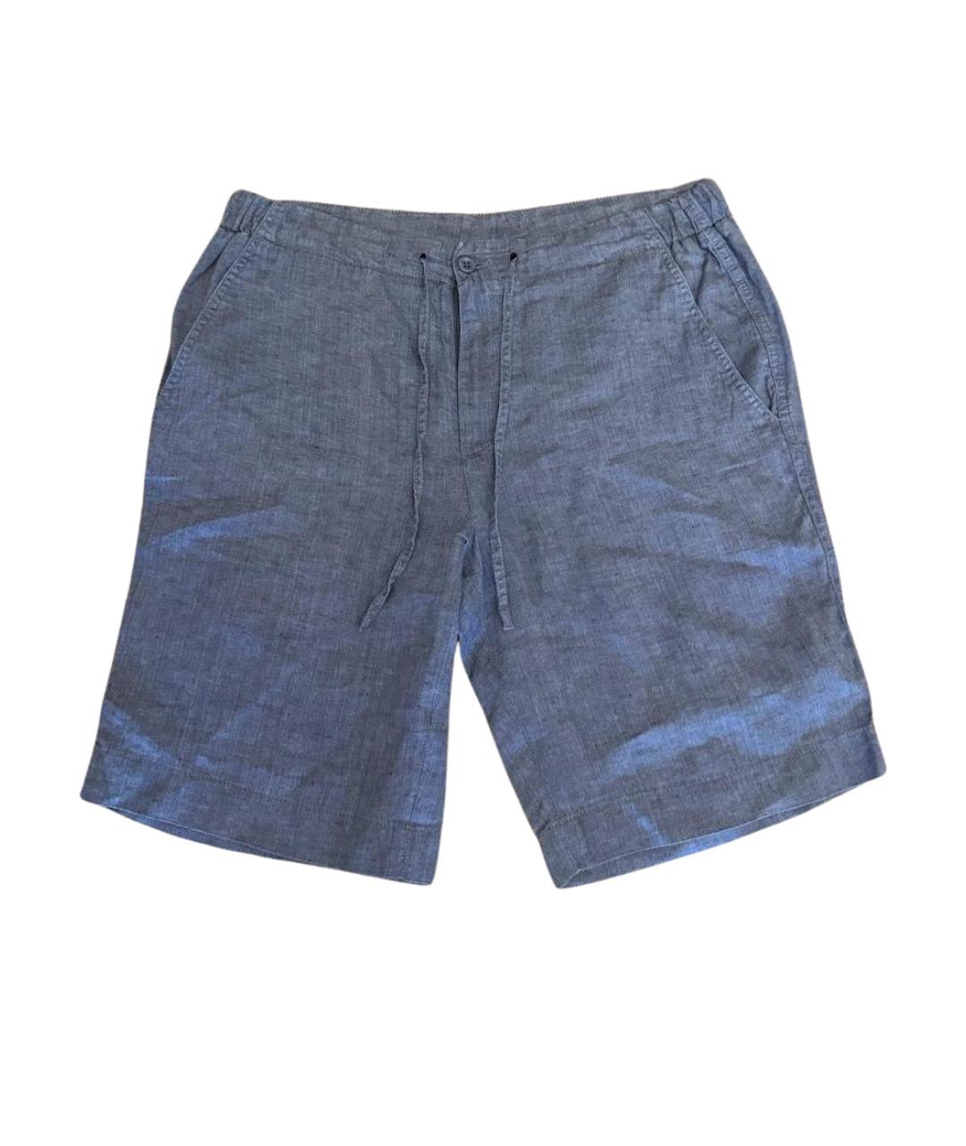 LORO PIANA Синие льняные шорты, фото 1