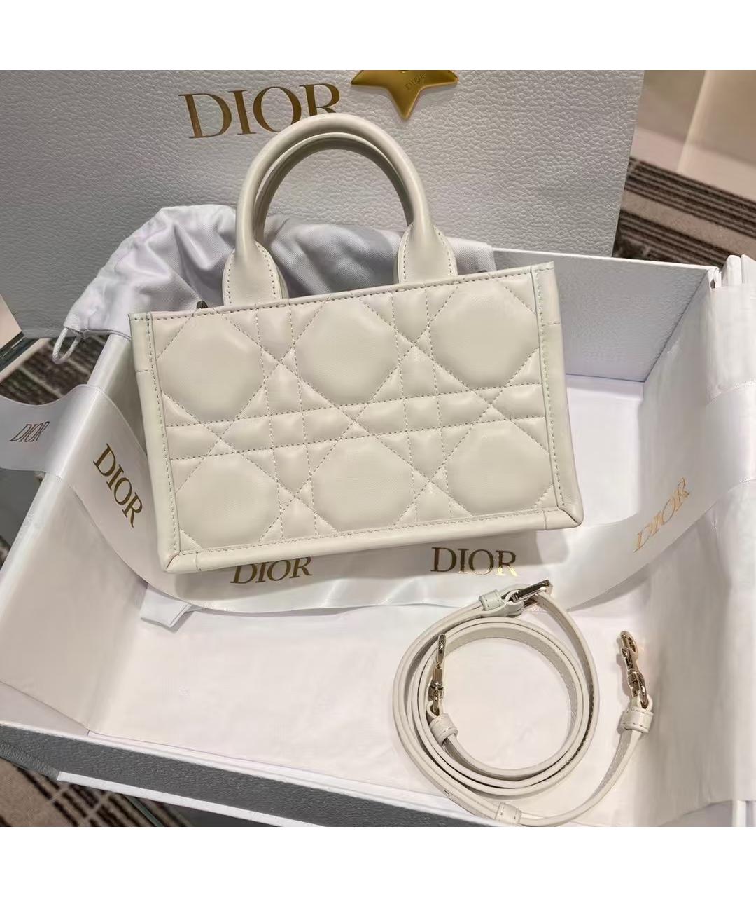 CHRISTIAN DIOR Белая кожаная сумка через плечо, фото 3