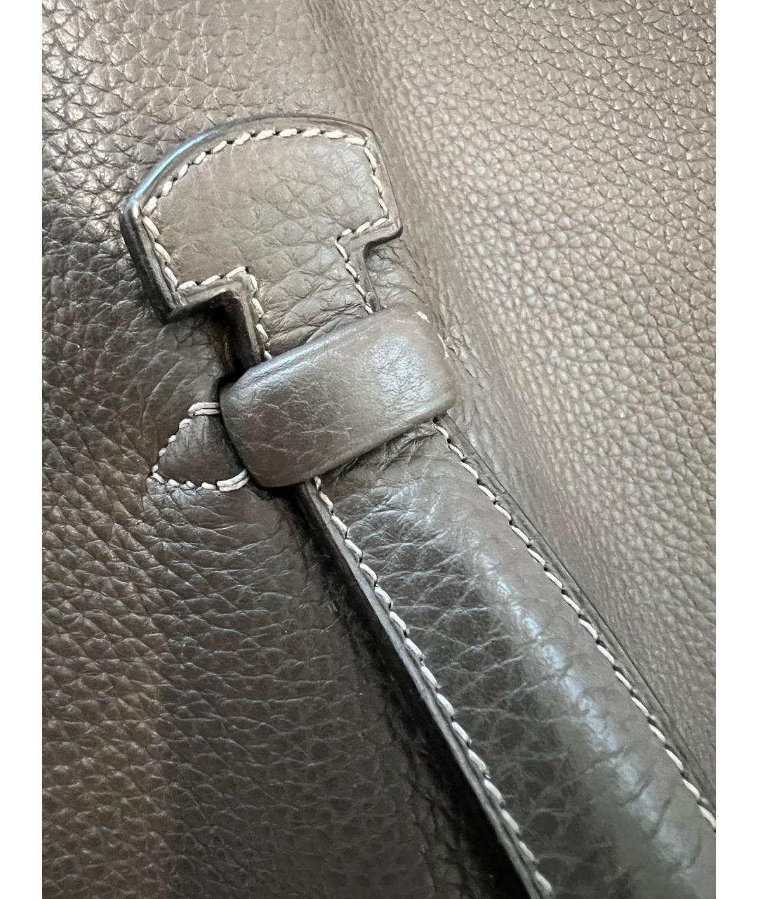 HERMES Коричневый кожаный портфель, фото 6