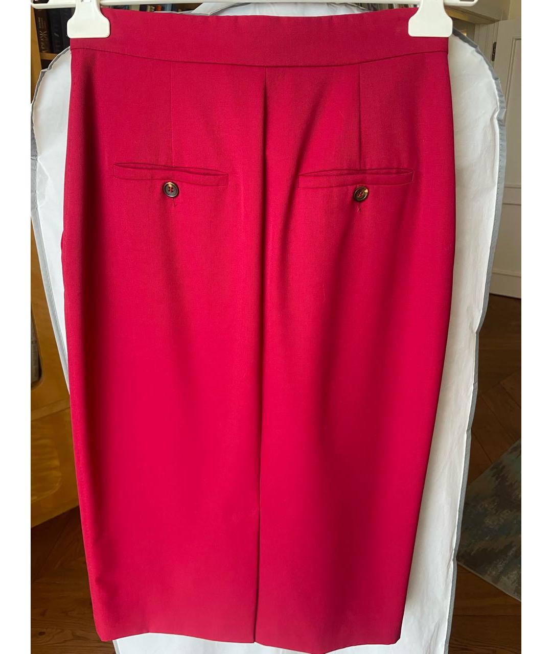 MAX MARA Бордовая шерстяная юбка миди, фото 2