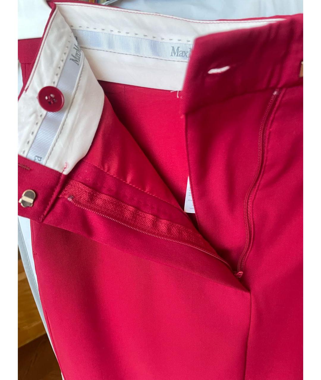 MAX MARA Бордовая шерстяная юбка миди, фото 4