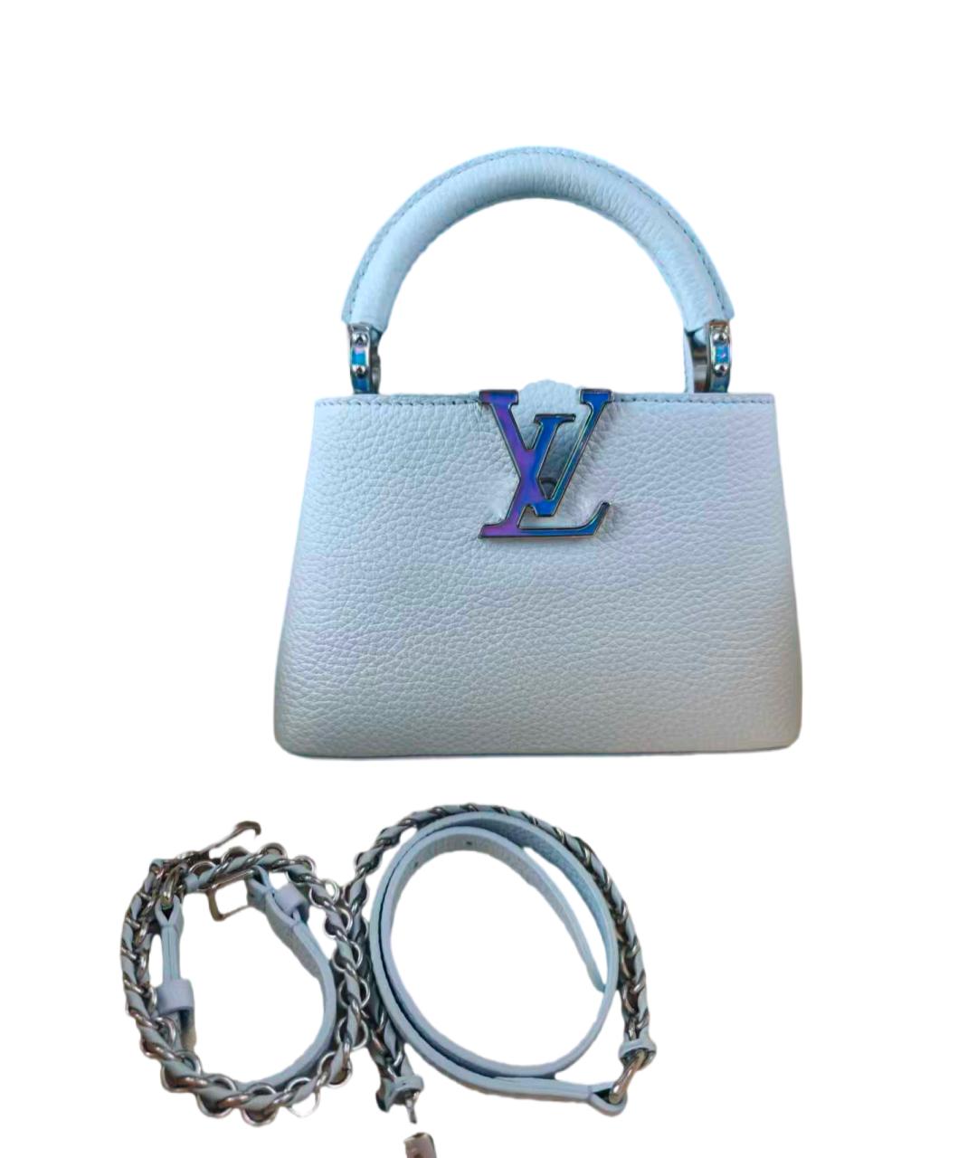 LOUIS VUITTON Голубая кожаная сумка через плечо, фото 6
