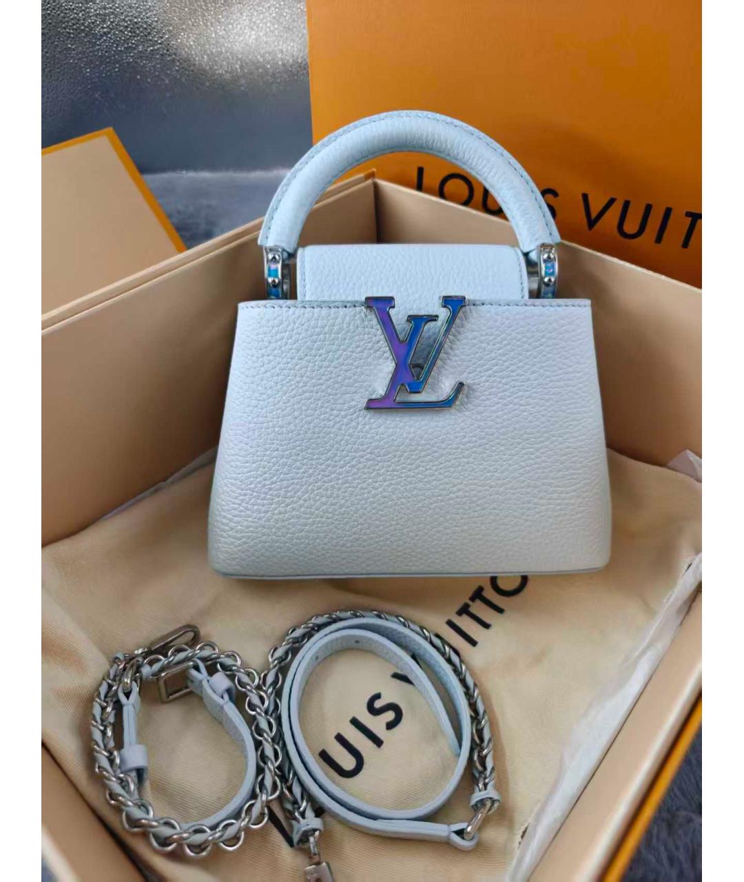 LOUIS VUITTON Голубая кожаная сумка через плечо, фото 2