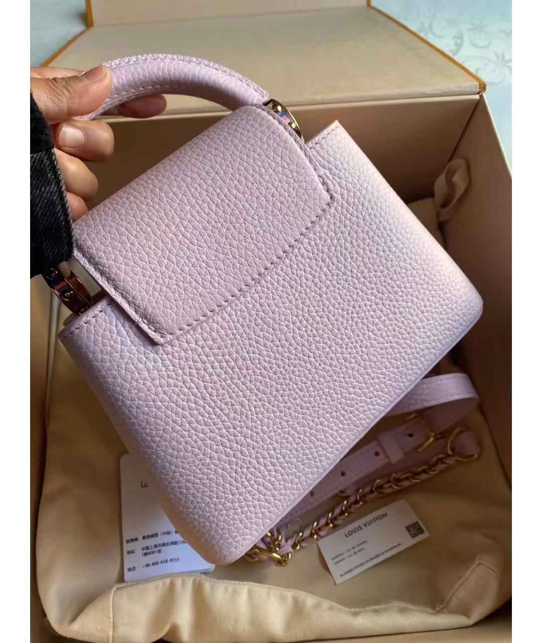 LOUIS VUITTON Розовая кожаная сумка через плечо, фото 3