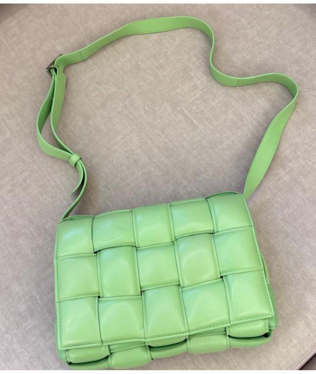 BOTTEGA VENETA Салатовая кожаная сумка через плечо, фото 2