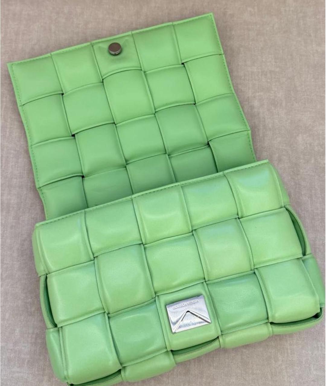 BOTTEGA VENETA Салатовая кожаная сумка через плечо, фото 4