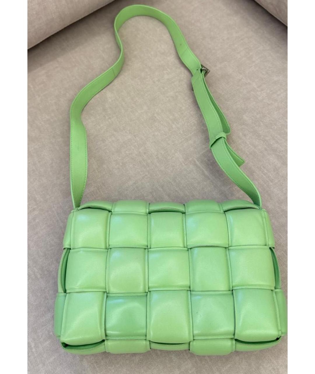 BOTTEGA VENETA Салатовая кожаная сумка через плечо, фото 3