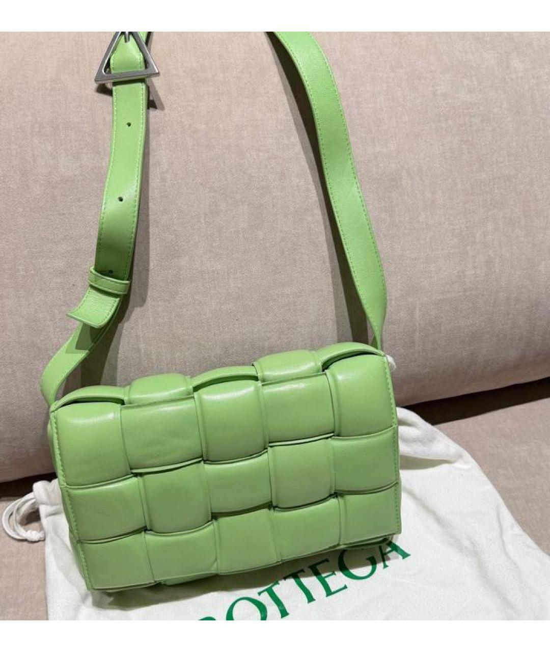 BOTTEGA VENETA Салатовая кожаная сумка через плечо, фото 7