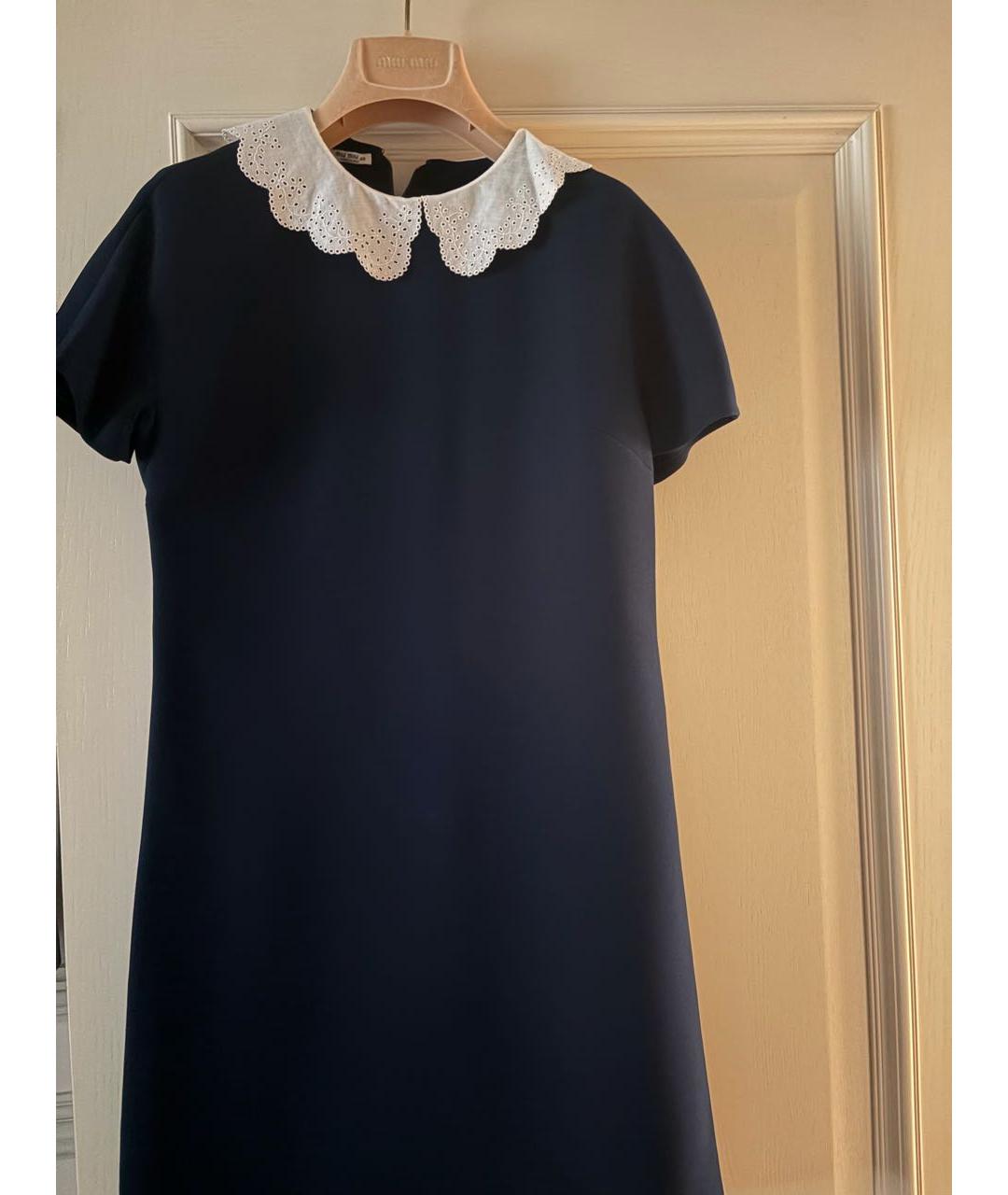 MIU MIU Темно-синее повседневное платье, фото 4