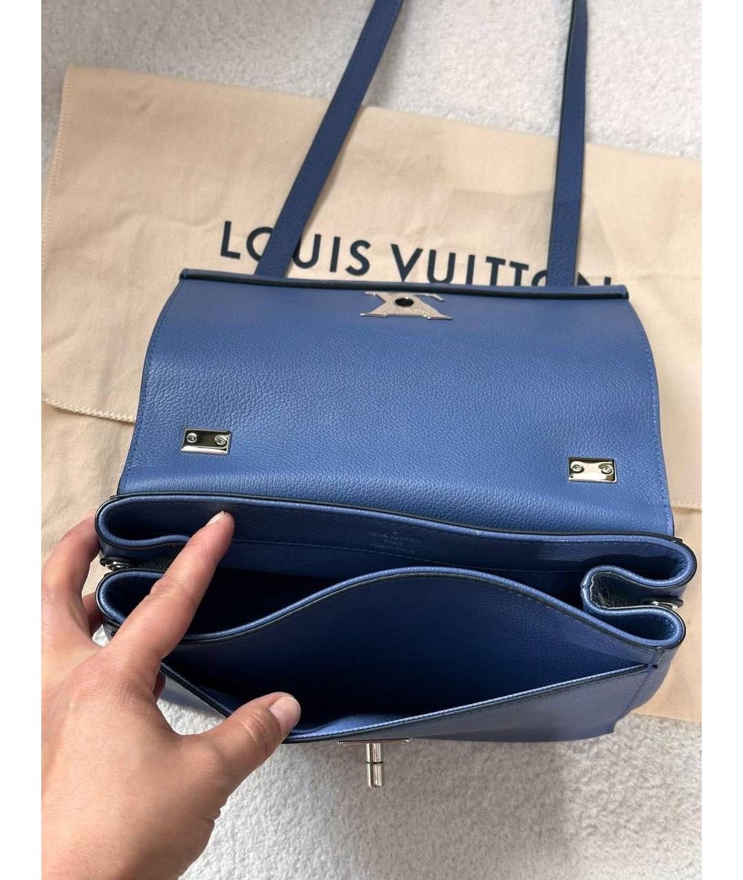 LOUIS VUITTON Синяя кожаная сумка через плечо, фото 3