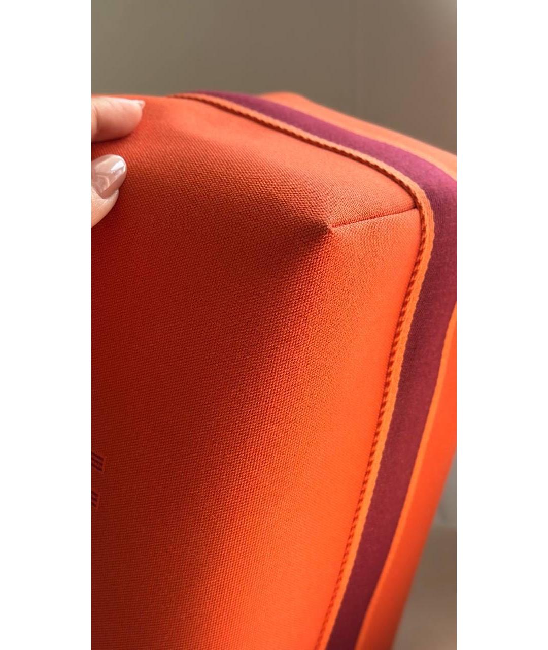 HERMES Оранжевая тканевая косметичка, фото 4