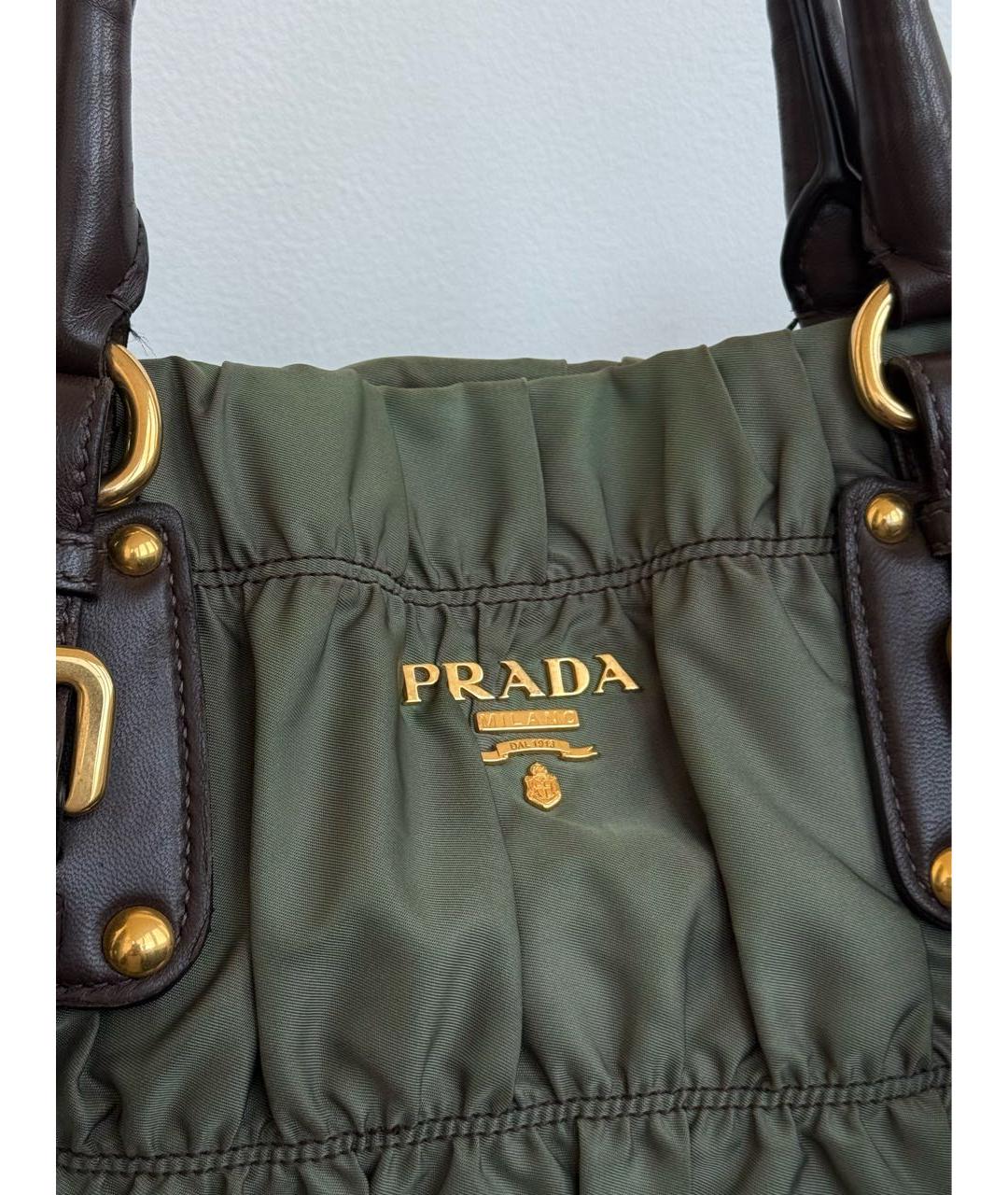 PRADA Зеленая нейлоновая сумка через плечо, фото 6