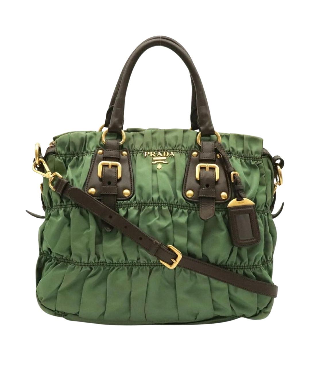 PRADA Зеленая нейлоновая сумка через плечо, фото 1