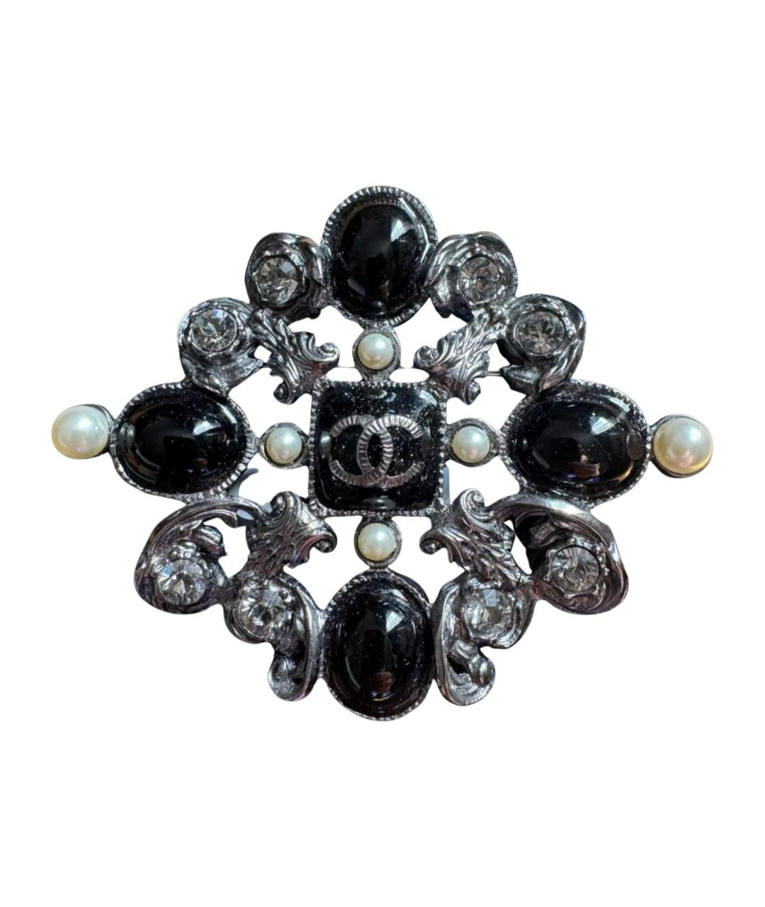 CHANEL Черная металлическая булавка / брошь, фото 1