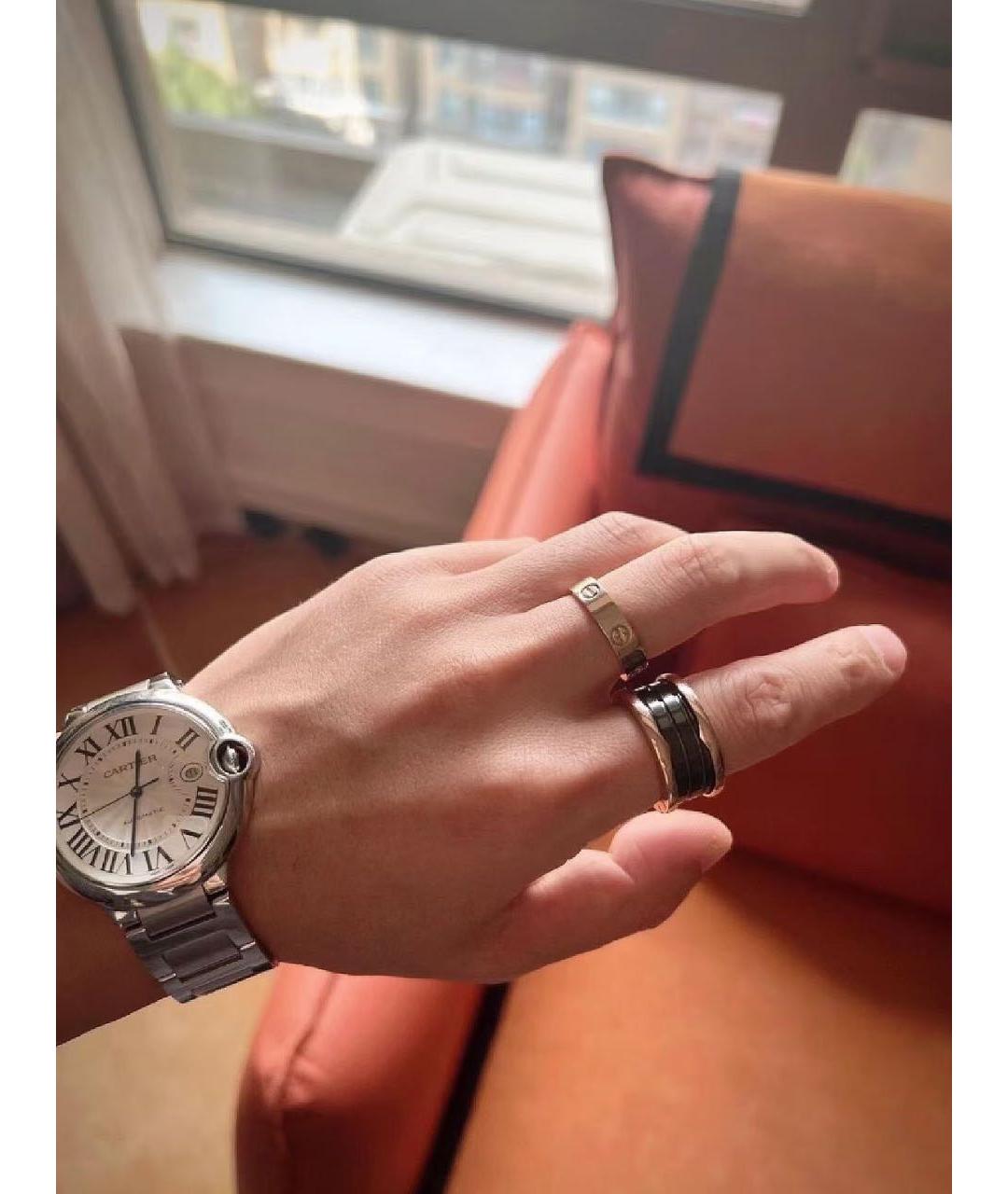 BVLGARI Черное кольцо из розового золота, фото 4