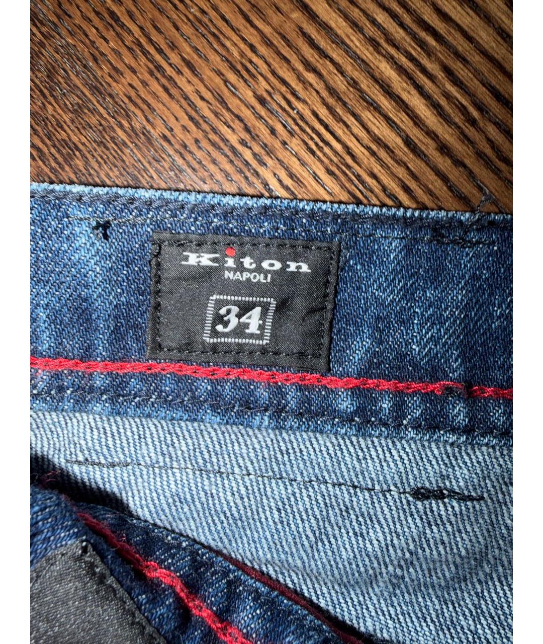 KITON Синие хлопковые джинсы скинни, фото 2