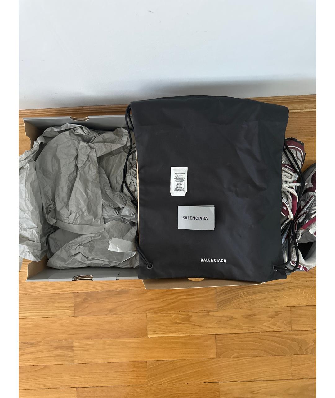 BALENCIAGA Бордовые резиновые высокие кроссовки / кеды, фото 6