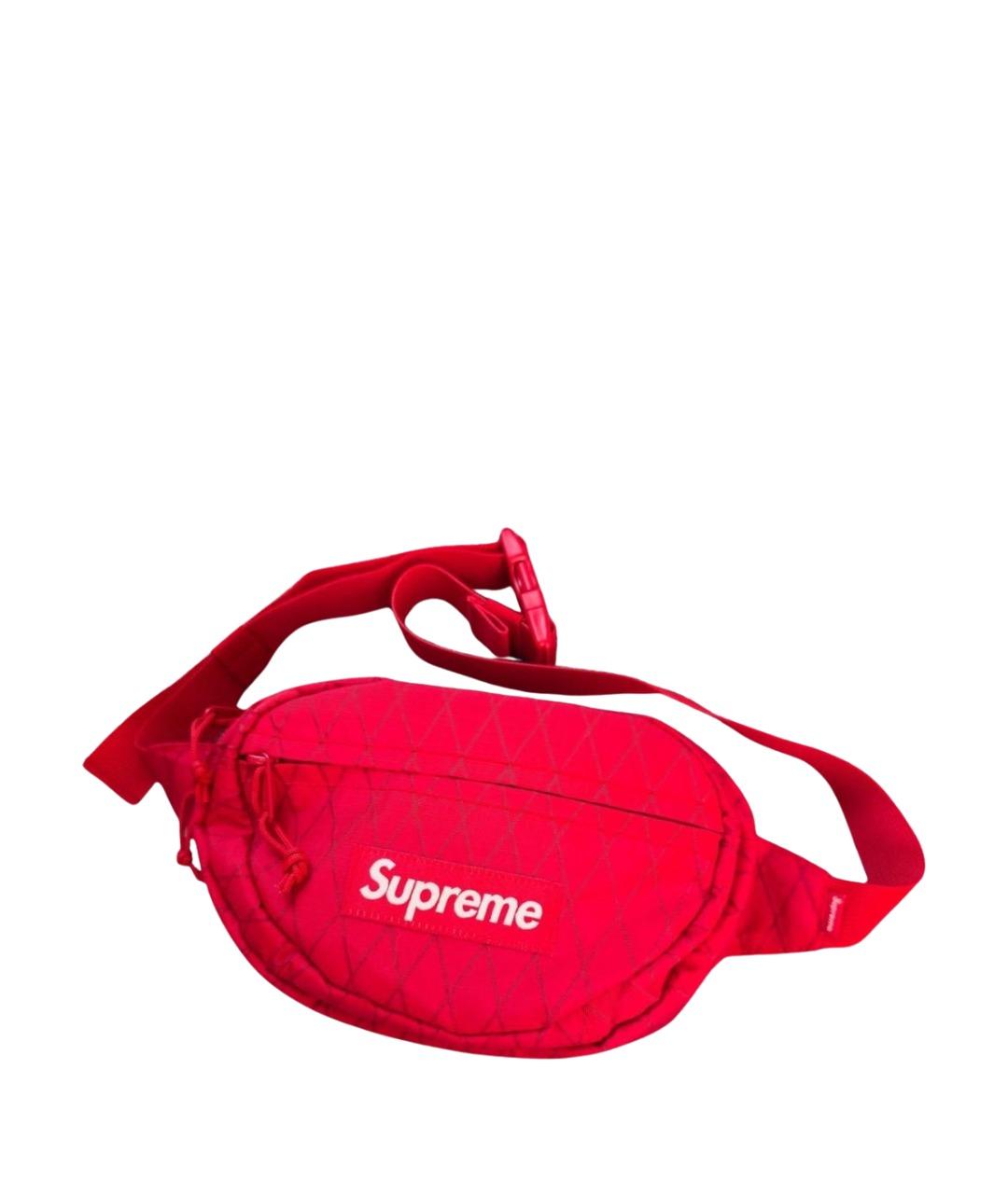 SUPREME Красная нейлоновая поясная сумка, фото 1