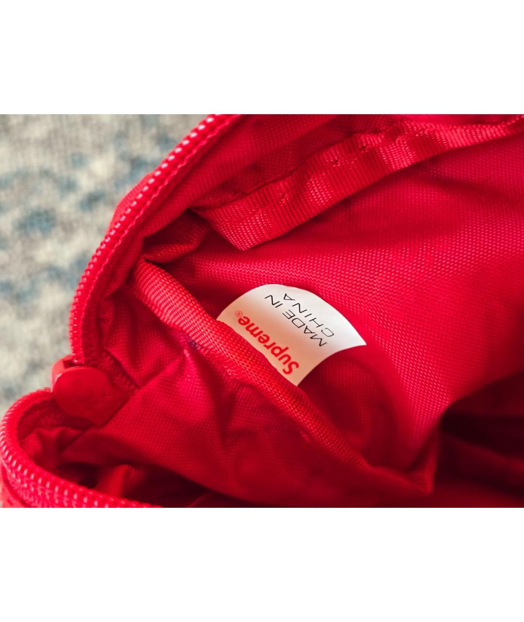 SUPREME Красная нейлоновая поясная сумка, фото 8