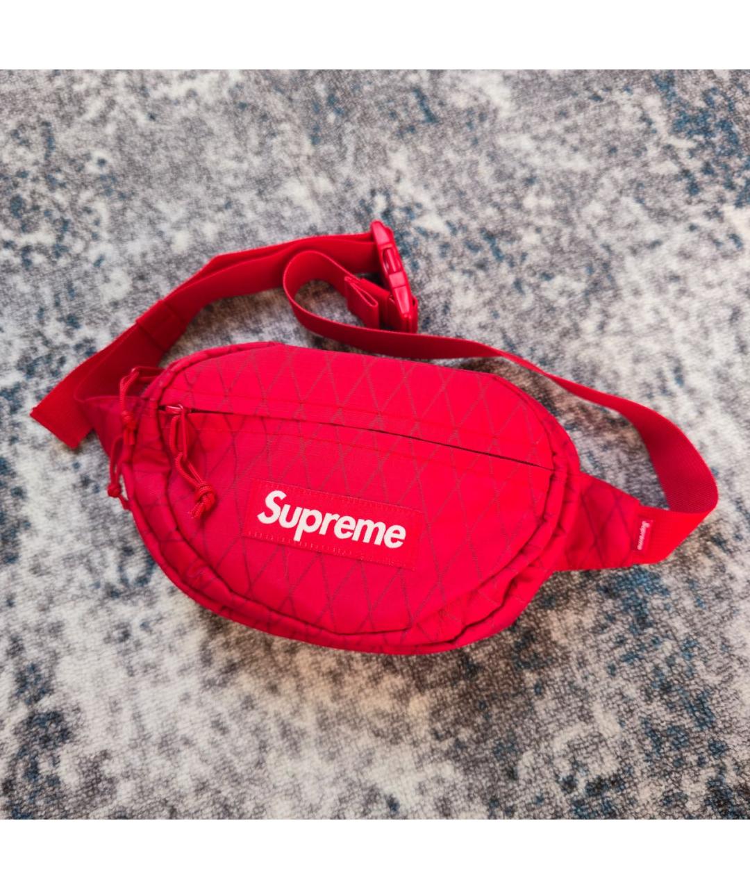 SUPREME Красная нейлоновая поясная сумка, фото 9