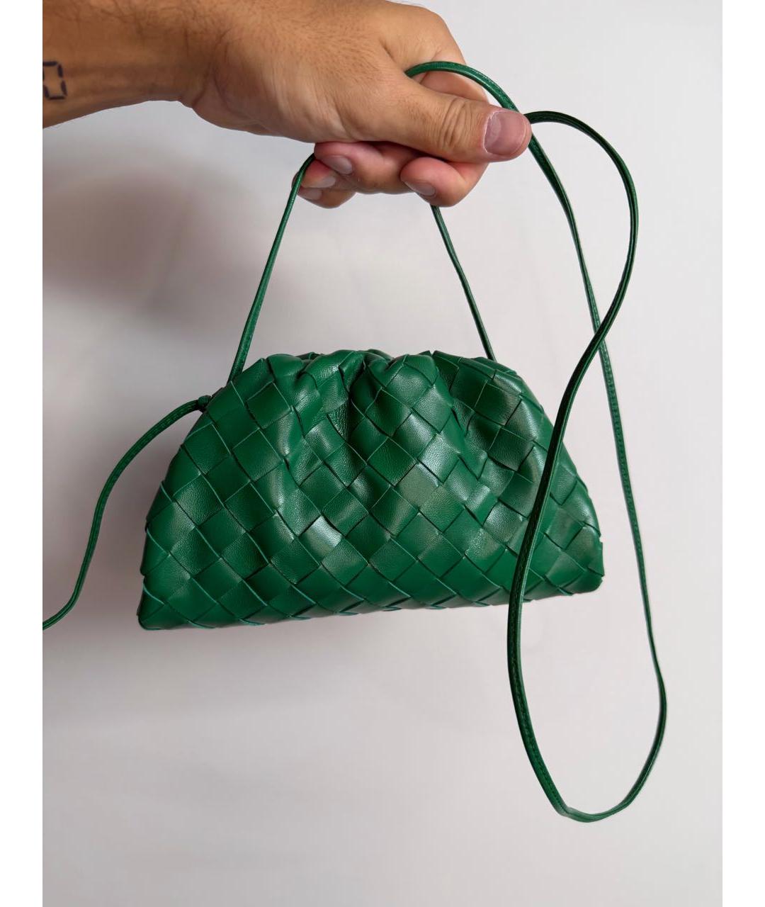 BOTTEGA VENETA Зеленая кожаная сумка с короткими ручками, фото 4