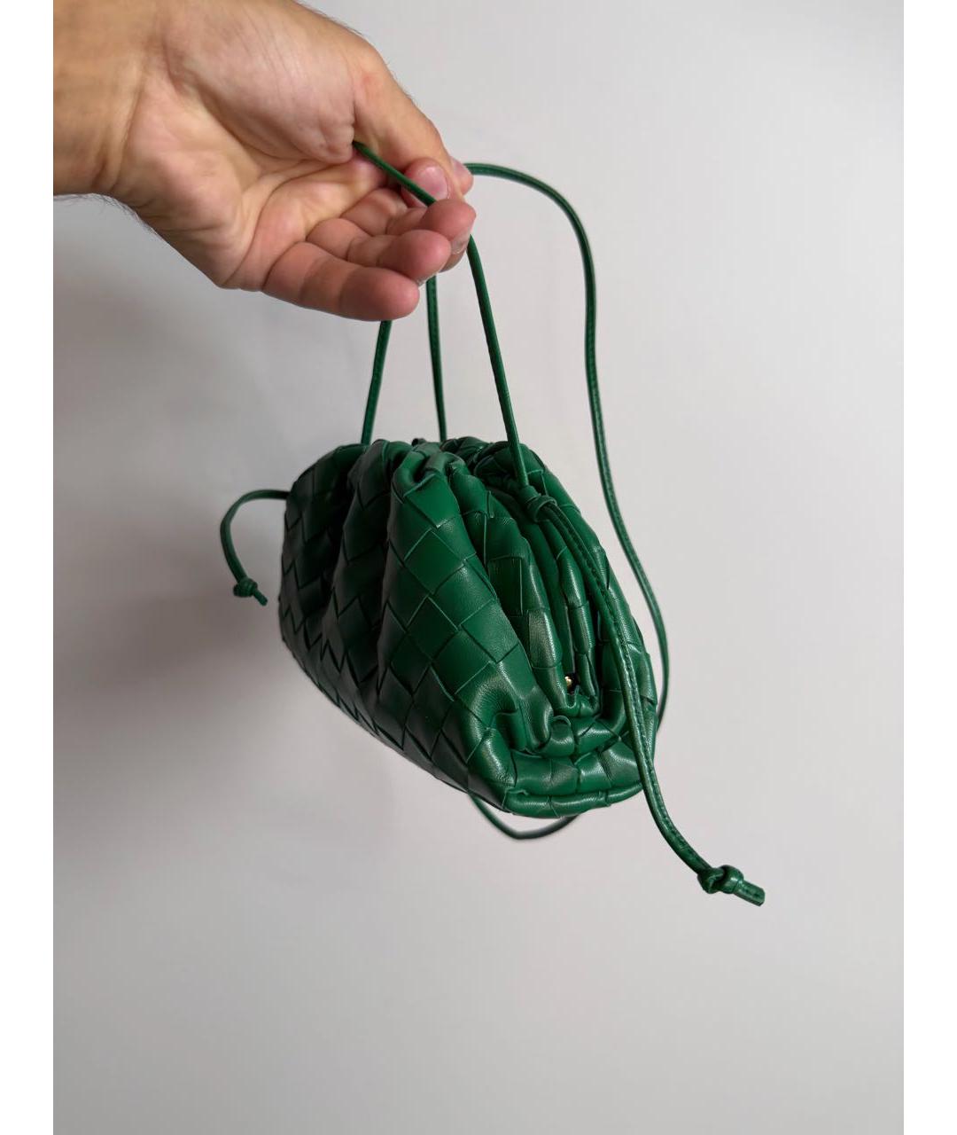 BOTTEGA VENETA Зеленая кожаная сумка с короткими ручками, фото 2