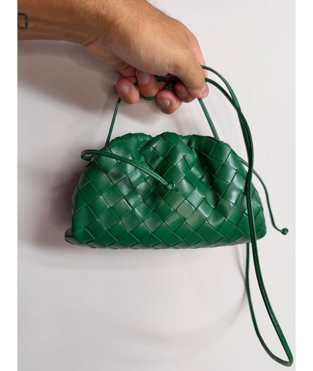 BOTTEGA VENETA Зеленая кожаная сумка с короткими ручками, фото 3
