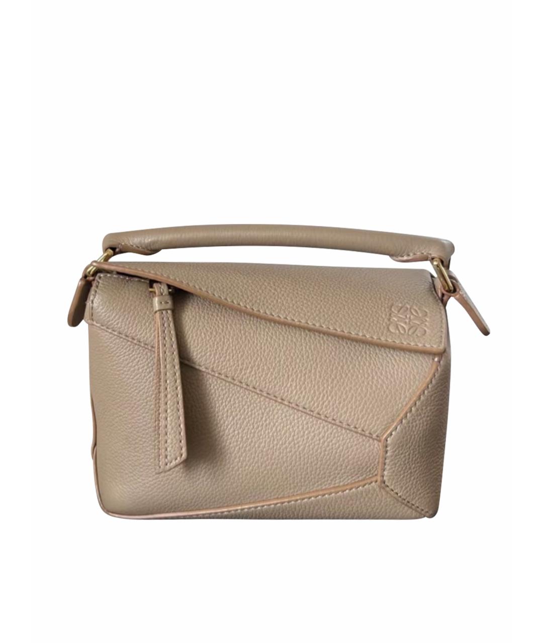 LOEWE Бежевая кожаная сумка через плечо, фото 1