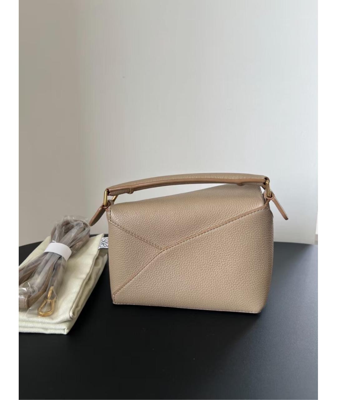 LOEWE Бежевая кожаная сумка через плечо, фото 4