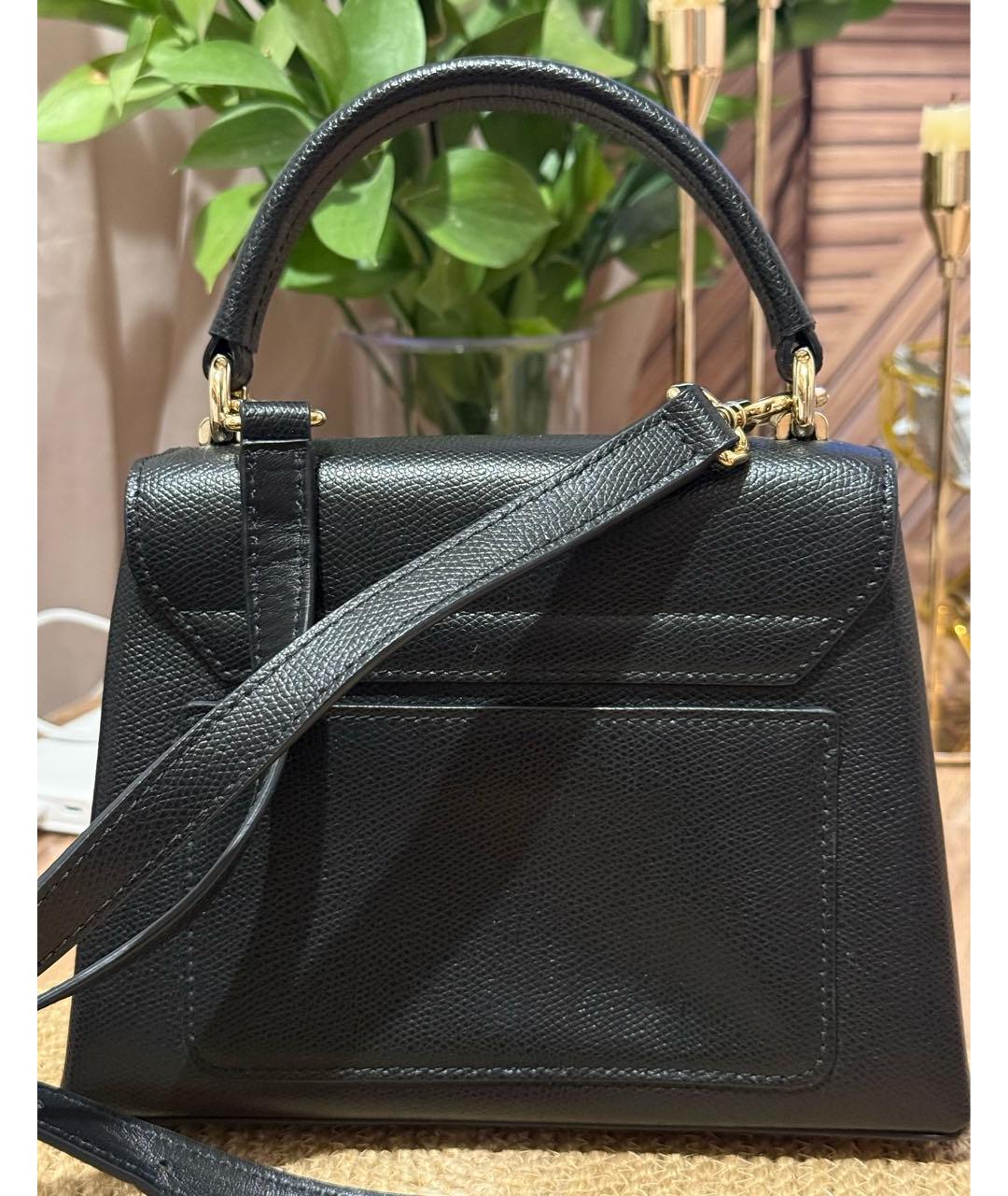 FURLA Черная кожаная сумка с короткими ручками, фото 3